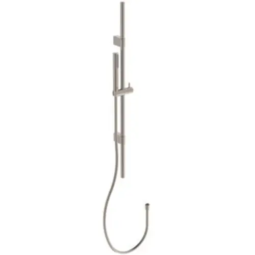 Brausekombination von Ideal Standard mit vertikalem Schlauch, der schwarz-braun oder goldfarben erscheint, geeignet für die Wandmontage.